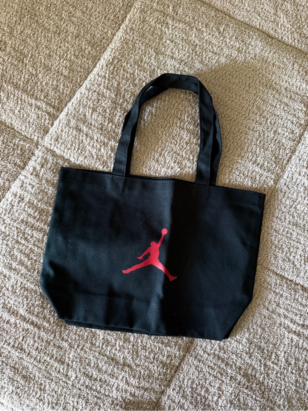 Jordan Black Canvas Tote with Red Jumpman